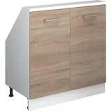 Vicco Kommode + Sideboard, Dachschrägenschrank Rion, Sonoma/Weiss/Weiss, mit 2 Türen