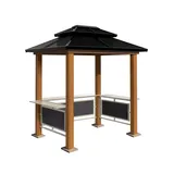 Sojag Aluminium Grillpavillon Maui Holzoptik 158x249x278 cm