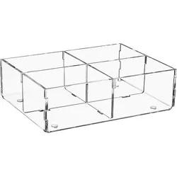 Sortierbox aus Plexiglas transparent, 4 Fächer, 160 x 120 x 50 mm - 93 156 19