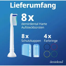 demirdental Aufsteckbürste Hart 8 St.