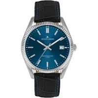 Jacques Lemans Derby Armbanduhr, Herrenuhr, Damenuhr, Lederarmband, Datum