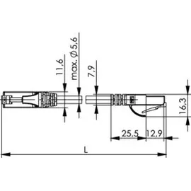 Telegärtner 100008053 RJ45 Patchkabel CAT 6 U/UTP 0.50m Blau Flammwidrig, Halogenfrei 1St.