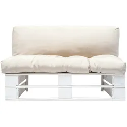 vidaXL Garten-Palettensofa mit Sandfarbigen Kissen Kiefernholz