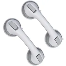 Relaxdays Haltegriff Sauggriff 2er Set für Dusche & Badewanne 70 kg grau/weiß
