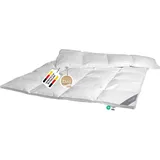 Daunendecke 155x200 cm 100 % Daunen Extra warme Winterdecke Bettdecke Steppdecke Daunen SPESSARTTRAUM RUBIN - Weiß