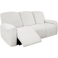 XHDZSW Stretch Bezug für Liegesessel, Liegestuhlbezug Sesselhusse, Anti-Rutsch-High Stretch Relaxsessel bezüge Couchbezug. (Elfenbeinweiß,3 Sitzer)