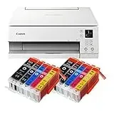 IC-Office TS6351a Farbtintenstrahl-Multifunktionsgerät All-in-One 3-in-1 (Drucker, Scanner, Kopierer, USB, WLAN, Apple AirPrint) Weiß + 10 XXL Tintenpatronen