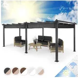 Blumfeldt Pantheon Pergola Vordach Gartenpavillon 3x6 m Aluminium Sonnendach Polyester grau