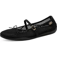 TAMARIS Damen Ballerina mit Strap flach, schwarz, 38 EU