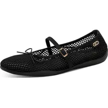 TAMARIS Damen Ballerina mit Strap flach, schwarz, 38 EU