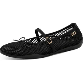 TAMARIS Damen Ballerina mit Strap flach, schwarz, 38 EU