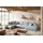 KAWOLA Wohnlandschaft U-Form Madeline Cord Longchair rechts hellblau