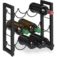 Relaxdays Weinregal 9 Flaschen 35 x 37 x 17 cm Schwarz