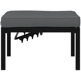 vidaXL Gartenhocker mit Kissen Schwarz Aluminium