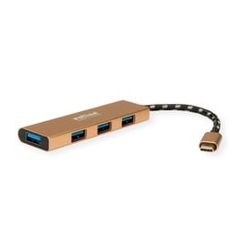 Roline GOLD USB 3.2 Gen 1 Hub, 4fach, Typ C Anschlusskabel