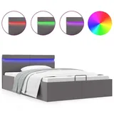 vidaXL Bett mit Bettkasten 140 x 200 cm Grau
