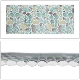 Relaxdays Weichschaummatte Abstrakt Blau 65 x 150 cm