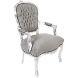 2er Set F3c Barockstuhl silber/grau