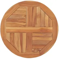 vidaXL Tischplatte Massivholz Teak Rund 60 cm x 2,5 cm