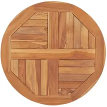vidaXL Tischplatte Massivholz Teak Rund 60 cm x 2,5 cm