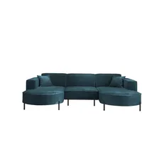 Fun Möbel Wohnlandschaft U-Form Sofa VALENCIA in Stoff Noel Blau - Blau