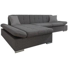 Mirjan24 Eckcouch Textil mit Schlaffunktion 2-Sitzer Grau