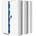 3er Set Aktenschrank C001H Büroschrank Metallschrank Stahlschrank Werkzeugschrank Stahlblech Pulverbeschichtet Flügeltürschrank Abschließbar 195 cm x 90 cm x 40 cm Weiß