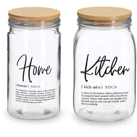 Zeller Vorratsglas HOME & KITCHEN braun 10,0 x 19,5 cm 1,0 l 2-teiliges Set