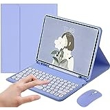 Tastaturhülle für Samsung Galaxy Tab S10/S9/S9 FE Plus mit Maus, intelligente weiche Hülle mit Bluetooth-Tastatur, abnehmbare kabellose Tastatur-Tablet-Abdeckung mit Stifthalter (Tab S10/S9/S9 FE