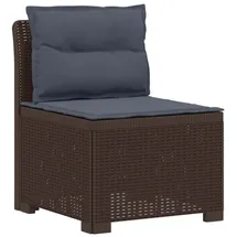 vidaXL 1-Sitzer Garten-Sofa mit Kissen Rattan-Look PP Braun