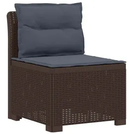 vidaXL 1-Sitzer Garten-Sofa mit Kissen Rattan-Look PP Braun