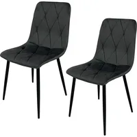 Hti-Living HTI-Living, Stühle, Stuhl Mesa Eco 2er-Set Velvet Grau