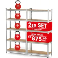 EasyMaxx Schwerlastregal Metall Steckregal Werkstatt Keller Regal System 180