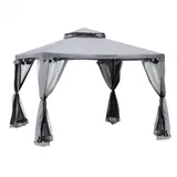 Novzep Pavillon Pavillon mit Doppeldach, 3x2 m Stabil Winterfest Gartenpavillon, Seitenteile, Garten-Pavillon aus Metall, für Garten, Terrasse