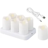 Lumineo LED Teelichter 4 cm 6 St. weiß