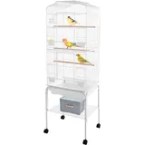MEELRYD Vogelkäfig groß, Papageienkäfig, Vogelkäfig mit Freisitz und Zubebör mit Ständer für Nymphensittiche, Wellensittiche, Regenbogenloris und andere Vögel