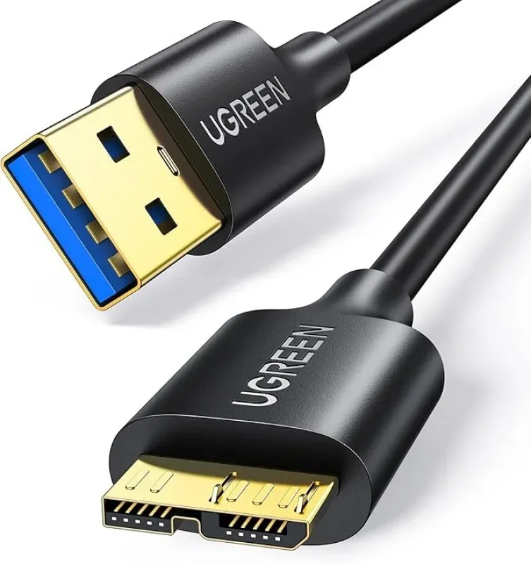 UGREEN Micro-USB-Kabel 1 m, USB 3.0 A auf Micro B-Kabel für tragbare Festplatten wie WD My Passport/Elements, Seagate, Clickfree, Toshiba, Samsung SSD und Smartphones wie Galaxy S5/Note 3, Nokia Lumia 2520
