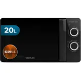 Cecotec Mikrowelle mit Grill Proclean 3130 Flatbed. Kapazität 20 l, 700 W, 6 Stufen, 800 W Grill, schnelles und goldenes Garen, FullCrystal-Design und 3DWave-Technologie für effizientes Kochen