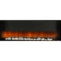 Alpina Wandkassette, Elektro-Wandkamin mit Heizung, Elektrokamin mit Feuereffekt & Fernbedienung, 30 sparsame LEDs, 105.5 cm, 1800-2000 W, Schwarz