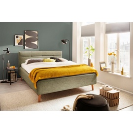 Meise Möbel meise.möbel Polsterbett Lotte mit Lattenrost und Bettkasten grün