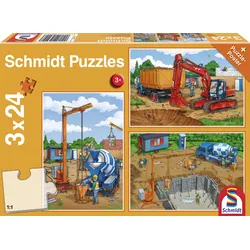 Puzzle Auf der Baustelle 3 x 24 Teile