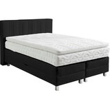 Westfalia Schlafkomfort Boxspringbett, schwarz , 96724551-0 Microvelours Mit Bettkasten