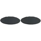 Novaliv 2x Schieferplatten I rund I 33x0,5 cm I Schiefer Platten Schieferteller Servierteller Servierplatten Schiefer Teller Set