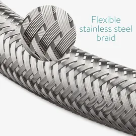 Navaris 2x Stahlflex Schlauch Armaturenanschluss - G3/8 Zoll x M10 x 30cm x 1 AG - Wasserhahn Armatur 3/8" Anschlussschlauch - Verbindungsschlauch