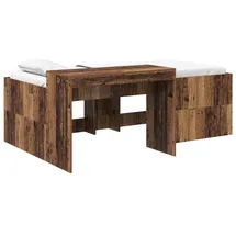 vidaXL Hochbett mit Schreibtisch für Kinder 98,5 x 200 cm Holz braun