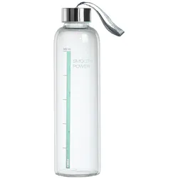 181596 Trinkflasche 0,5l Glas, Silikon (Transparent)