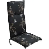 Spetebo Pflegeleichtes Polster für Hochlehner - schwarz - Gartenstuhl Auflage mit Haltegurt - Sitzkissen Stuhlauflage (Modell 6)