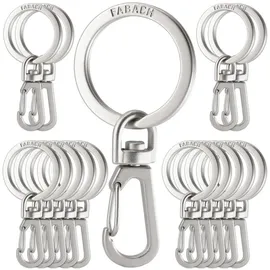 FABACH Karabiner Schlüsselanhänger mit drehbarem Schlüsselring - Kleine abnehmbare Karabinerhaken Schlüsselringe - Stabile Mini Schlüssel Karabiner Haken als Schlüsselhalter und zum Basteln
