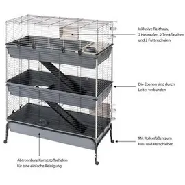 ferplast® Kaninchenkäfig Rabbit 120 118 x 58 x 166 cm grau
