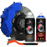 AUTODOMY Bremssattellack Set Spray Sprühfolie für Bremssattel mit hoher Temperaturbeständigkeit + Bremsreiniger + Stahlbürste für Caliper von Auto und Motorrad (Blau)
